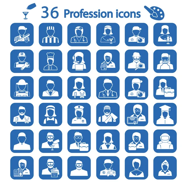 Big profession icon set — Stock Vector