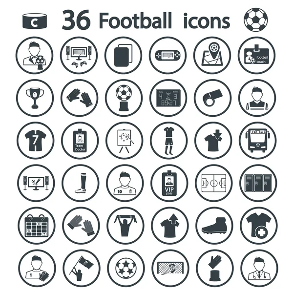 Gran juego de iconos de fútbol — Vector de stock