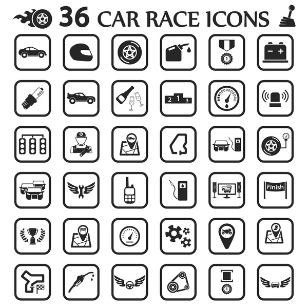 Auto Race Pictogram Set — Stockvector