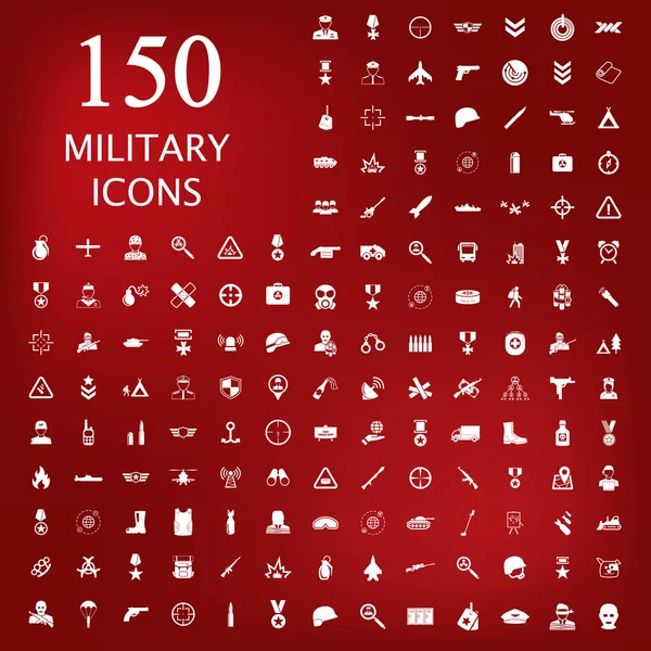 Icono militar conjunto icono — Archivo Imágenes Vectoriales