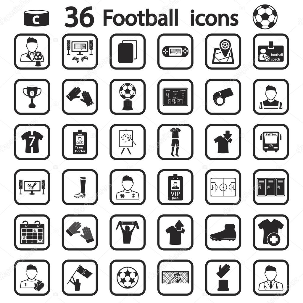 big football icon set