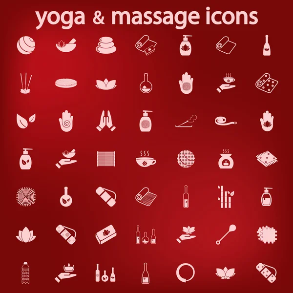 Yoga und Massage Icon Set — Stockvektor