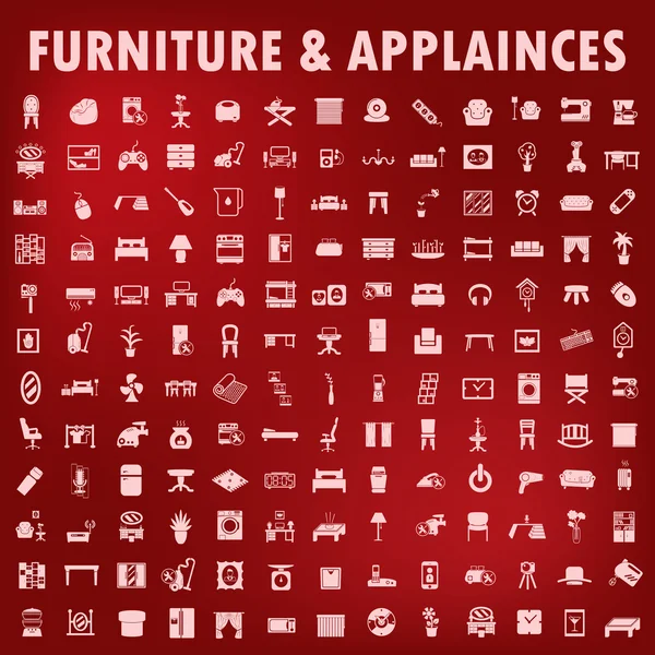 Furniture & appialnces icons set — Stock Vector