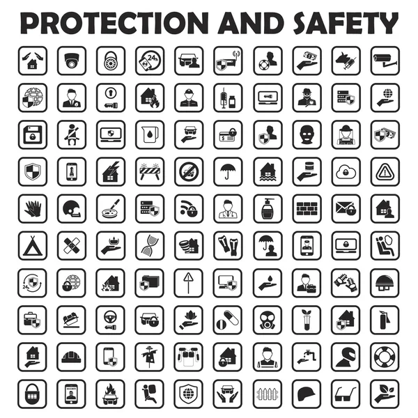 koruma ve güvenlik Icons set