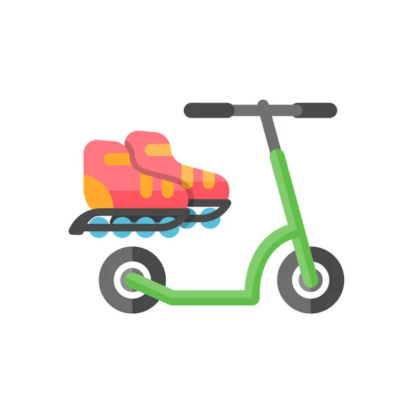 Icono colorido patada scooter — Vector de stock