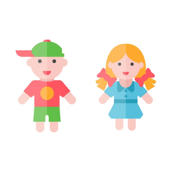Хлопчик і дівчинка значок — стоковий вектор
