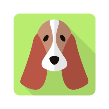 köpek renkli düz simgesi