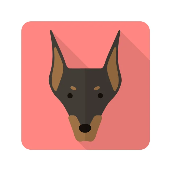 Kutya színes lapos ikon — Stock Vector