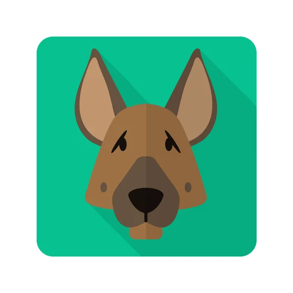 Cão colorido ícone plano — Vetor de Stock