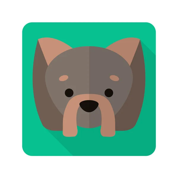Kutya színes lapos ikon — Stock Vector