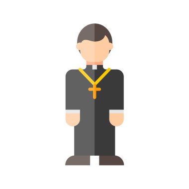 Catholic priest colorful flat icon clipart