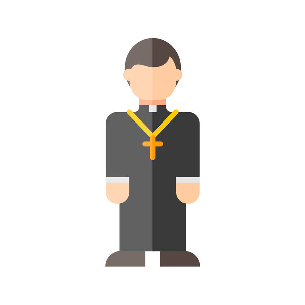 Catholic priest colorful flat icon