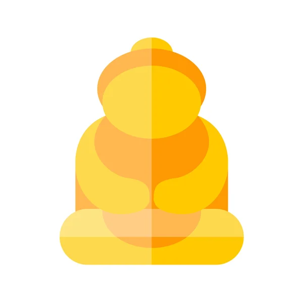 Buddhist monk colorful flat icon — Stock Vector