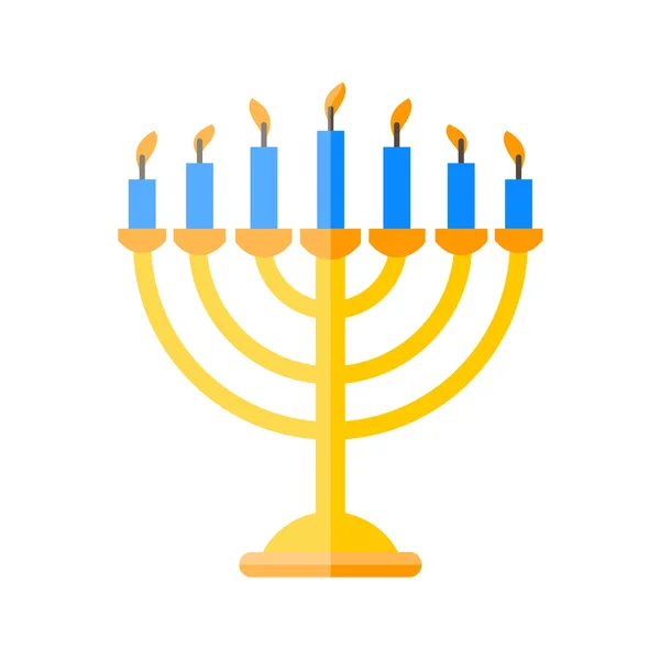 Menorah icono plano colorido — Vector de stock