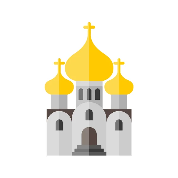 Chiesa ortodossa icona piatta colorata — Vettoriale Stock