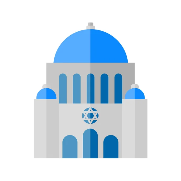 Ícone plano colorido da sinagoga — Vetor de Stock