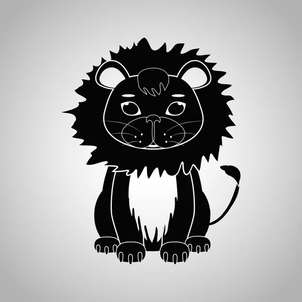 Значок чёрного льва — стоковый вектор