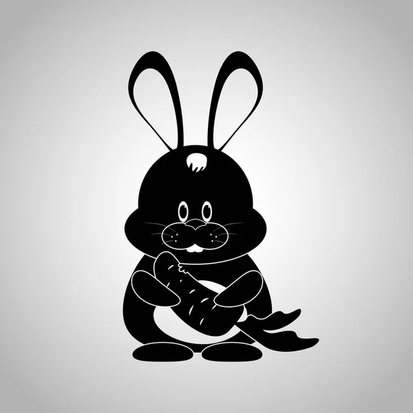 Icône lapin simple noir — Image vectorielle