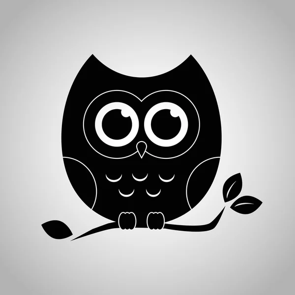 黑色简单猫头鹰图标 — 图库矢量图片