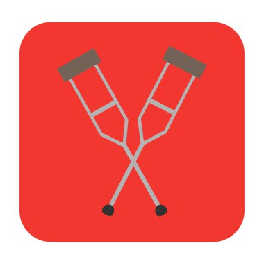 koltuk değneği düz simgesi