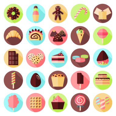 tatlılar düz Icon set