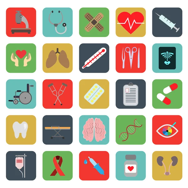Tıp düz Icon set