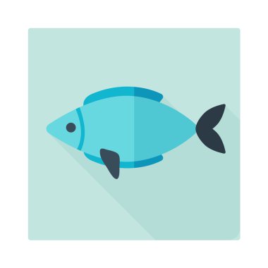 Balık renkli düz simgesi