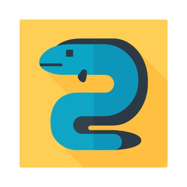 Conger yılan balığı renkli düz simgesi