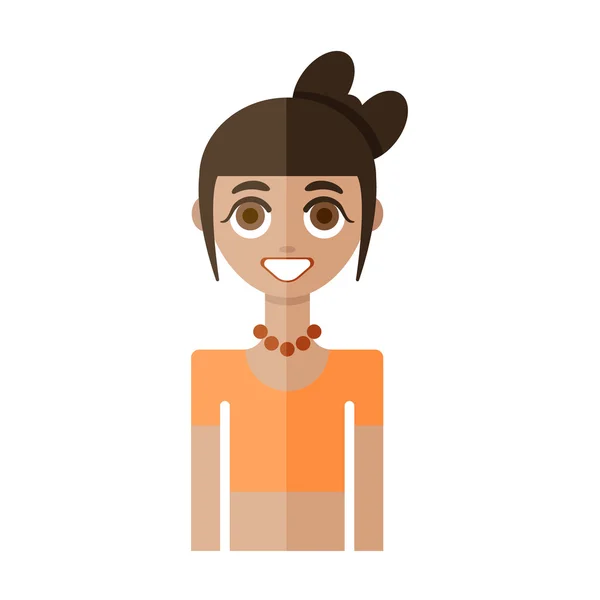 Mujer plana icono colorido — Vector de stock