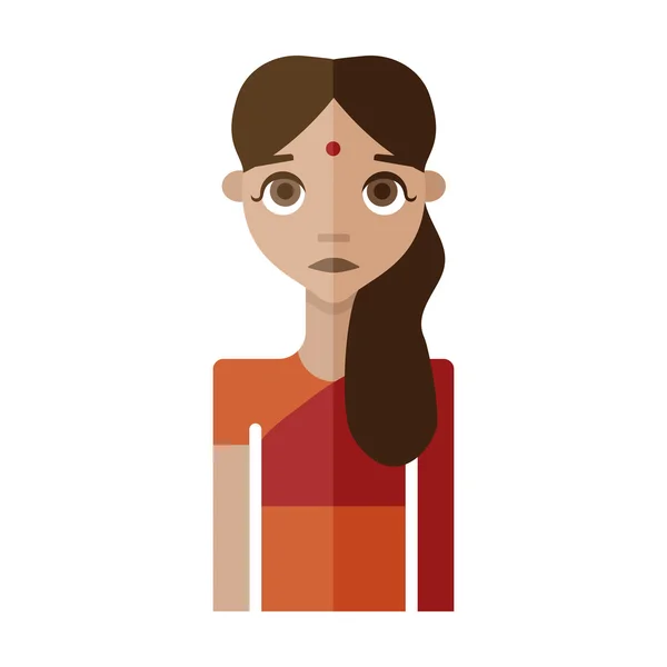 Femme plat icône colorée — Image vectorielle