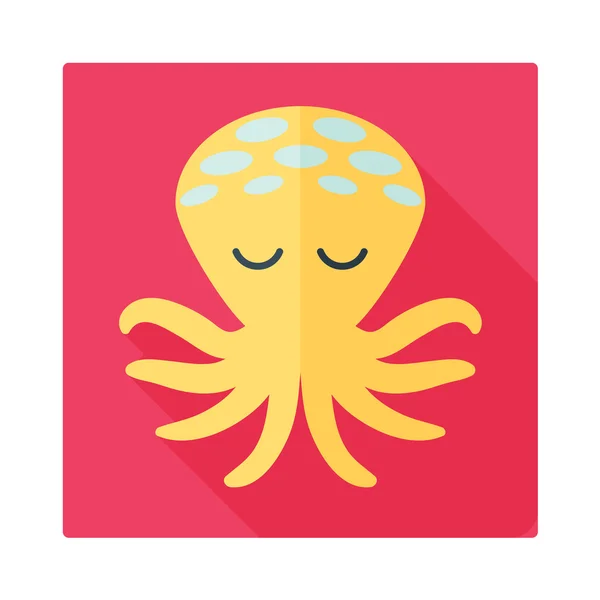 Octopus colorful flat icon — Stock Vector