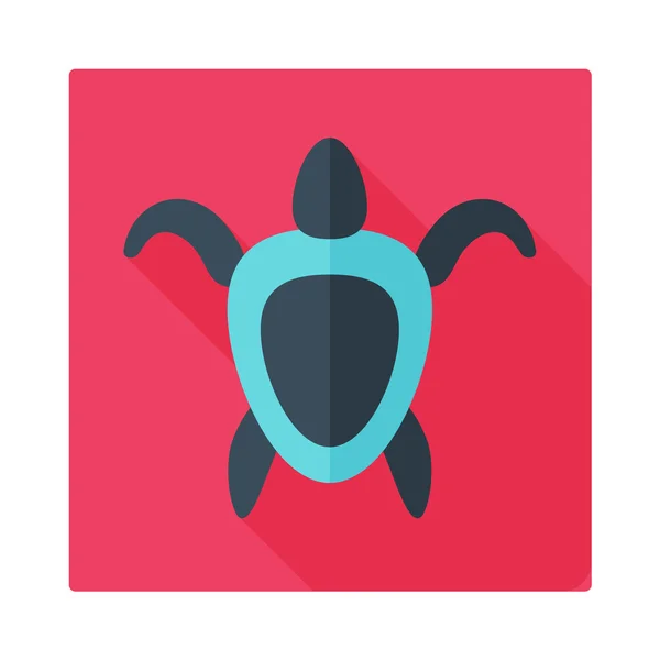 Sea turtle colorful flat icon — Stock Vector
