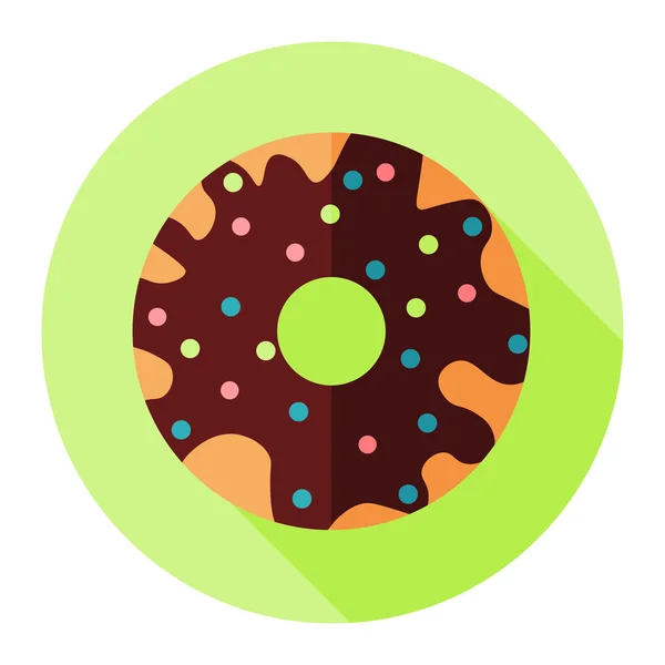 Donut plana ícone colorido — Vetor de Stock