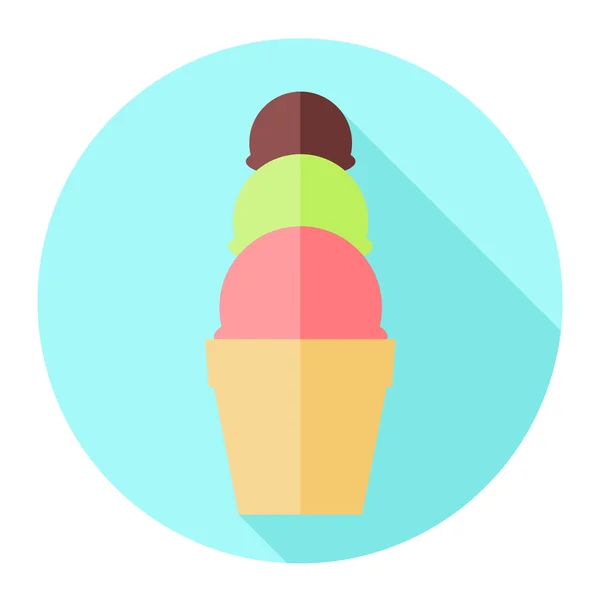 아이스크림 컵 플랫 아이콘 — 스톡 벡터