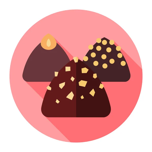 Cukorka, csokoládé lapos ikon — Stock Vector