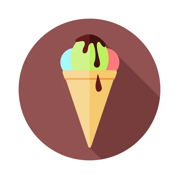 Ice cream cup flat icon — Stock Vector