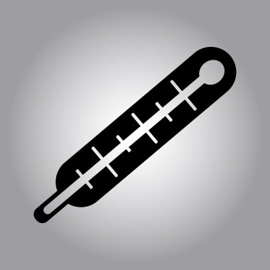 siyah basit termometre simgesi