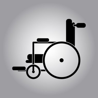 siyah basit tekerlekli sandalye simgesi