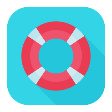 turist lifebuoy düz simgesi