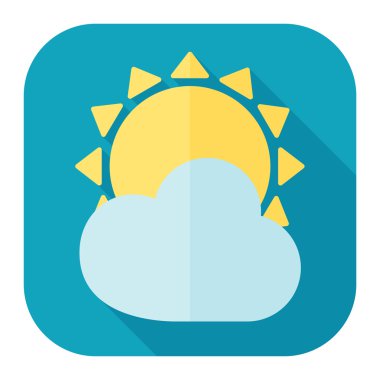 Güneş ve bulut düz simgesi