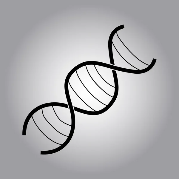 Icono de ADN simple negro — Vector de stock