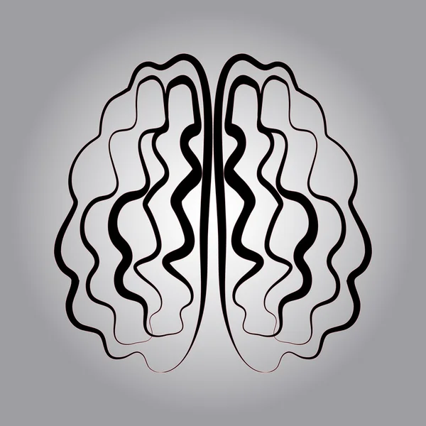 Black simple brain icon — Stock Vector