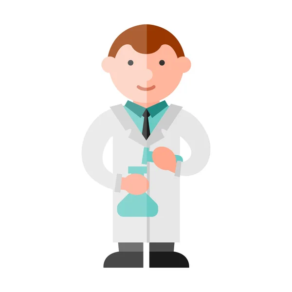 Colorful scientist flat icon — Stock Vector