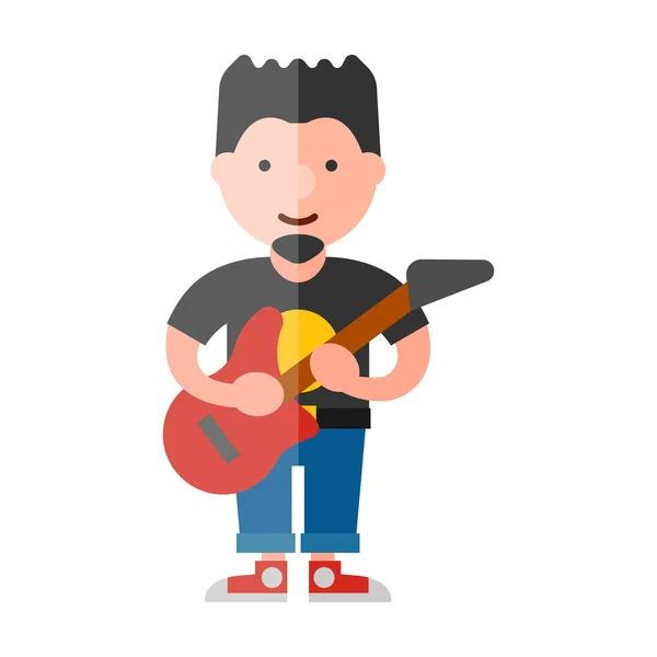 Colorido músico icono plano — Vector de stock