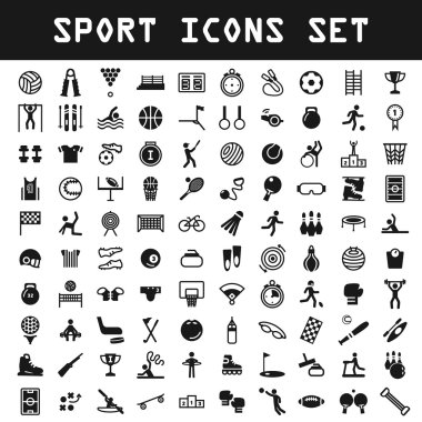 big sport icon simple set clipart