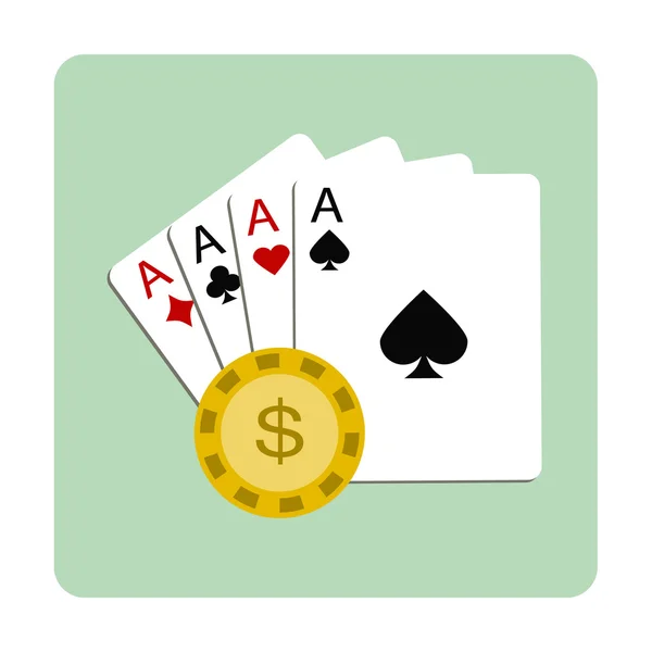Speelkaarten flai pictogram — Stockvector