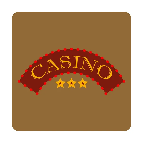 Casino sign flat icon — Stock Vector