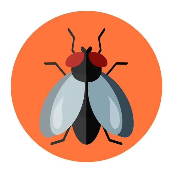 Barevná hmyz plochých ikona — Stockový vektor