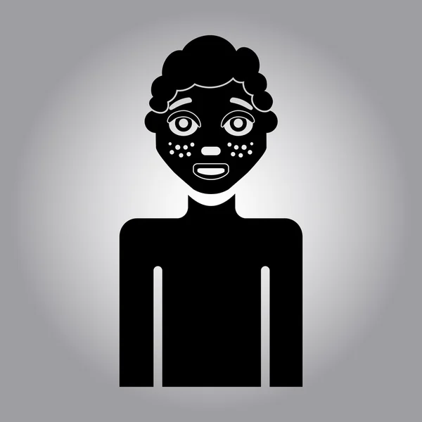 Czarny człowiek prosty ikona — Wektor stockowy