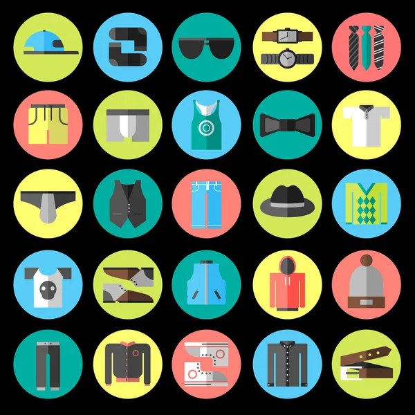 Conjunto de ícones de roupa masculina —  Vetores de Stock